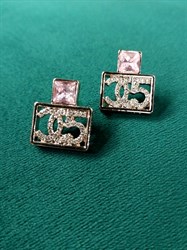 Серьги CHANEL 5 Розовый камень